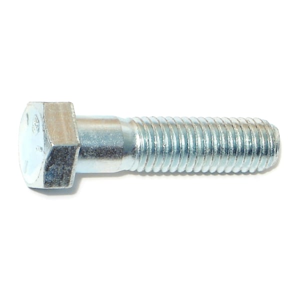 Grade 5, 1/2"-13 Hex Head Cap Screw, Zinc Plated Steel, 2 in L, 50 PK